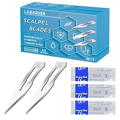 Scalpel Sterile Blades 10 10pcs Sterile Individually Foil Wrapped with 3 Scalpel  Knife Handle for Biology Lab Anatomy Practicing Cutting Medical Student  Sculpting Repairing 10 10-10PCS