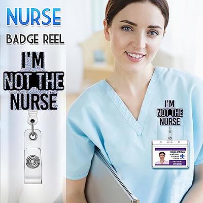6 Pcs Funny Nurse Badge Holder Retractable Badge Reel Funny Badge Reels  Retractable ID Clip Cute Nursing Badge Reel for Doctor Teacher Student