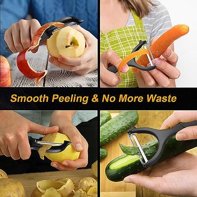 Potato Apple Vegetable Peelers for Kitchen, I and Y Peelers for Fruit  Veggie Potatoes Carrot Cucumber, 3 in 1 Blade Spin Design With Julienne  Function