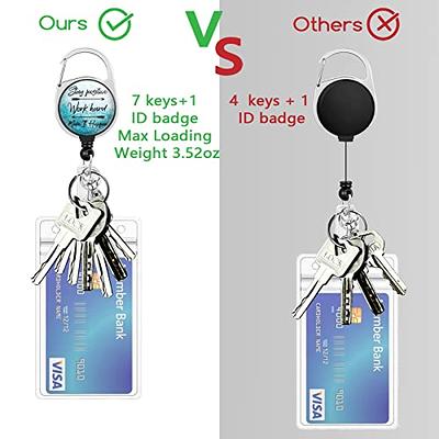 Retractable Keychain Heavy Duty Id Card Badge Holder Reel Students Doctor  Nurse Badge Reel Clip With Carabiner Clip Key Ring