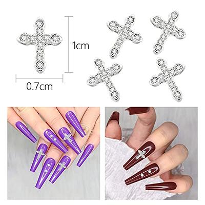  WOKOTO 100pcs 3D Gold Crucifix Nail Charms For Nail Art 3d  Cross Nail Charms Metal Gold Nail Charms Metal Decorations For Nail Art DIY  Accessories For Women Nails Nail Jewels