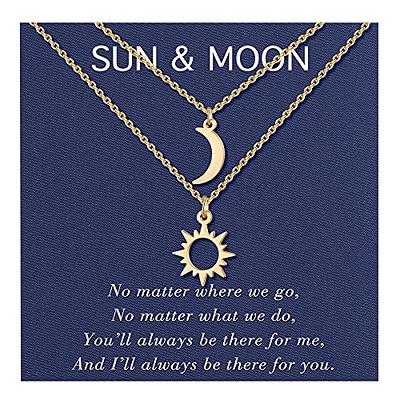 Buy SALE Set of 2 Moon and Sun Necklace, Initial Necklace, Friendship  Necklace, Bff Necklace, Best Friend Necklace, Christmas Gift. Online in  India - Etsy