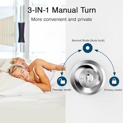 GEEKSMART Smart Door Lock, Fingerprint Door Lock Smart Lock Biometric Door  Lock Fingerprint Door Knob with App Control, Suitable for  Bedrooms,Cloakroom,Apartments Offices,Hotels, Black 