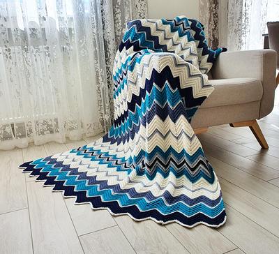 Crochet Wool Blanket Chevron Turquoise Blue White Striped Wool Throw Sofa Small  Blanket, Gift To Old, 47x85 - Yahoo Shopping