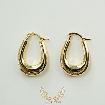 Chunky Gold Hoop Earrings 925 Sterling Silver Thick Hoop 