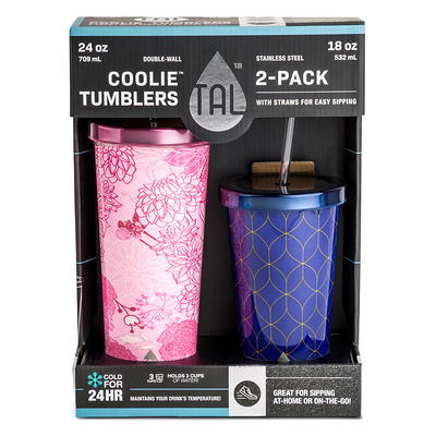 TAL Stainless Steel Coolie Tumblers 2-Pack, 24 fl oz and 18 fl oz, Pink and  Blue - Yahoo Shopping