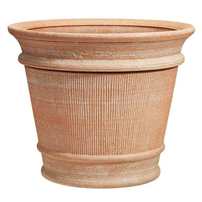  Priene HOME  (8 inch Plant Pots with Drainage Holes Large  Planter for Indoor and Outdoor Plants - Concrete Flower Pot - White & Gray  with Gold Accent : Patio, Lawn & Garden