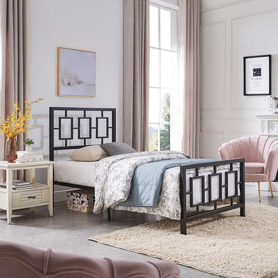 Bouvardia Contemporary Iron Bed Frame by Christopher Knight Home