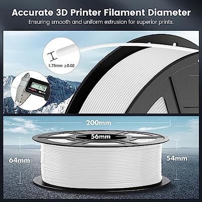 SUNLU PLA 3D Printer Filament, PLA Filament 1.75 mm Dimensional Accuracy  +/- 0.02 mm, 1 KG Spool, PLA White+Grey