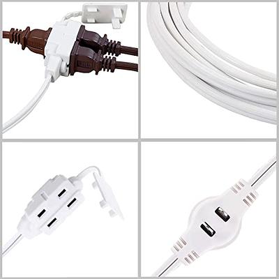 Humpptom Flat Extension Cord, Flat Plug Power Strip, Outlet Covers Baby  Proofing, 8 FT Extension Cord with 3 Outlet Power Strip, for Outlets with  Ground Pins Down, ETL Listed 