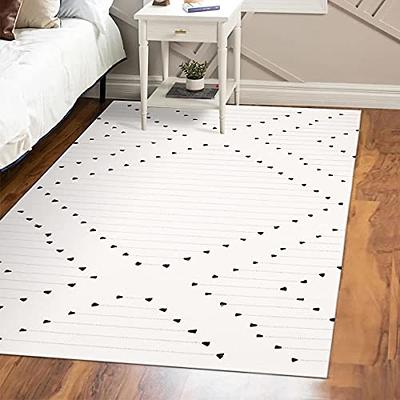 Lahome Boho Geometric Washable Area Rug - 4' X 6' Non-Slip Entryway Rug  Small