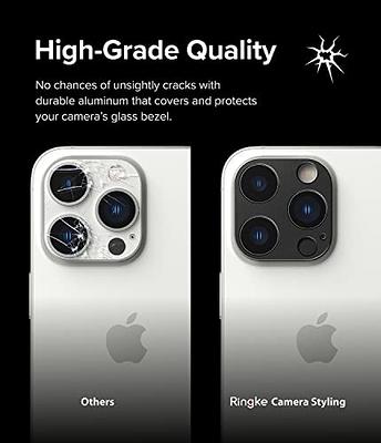 Ringke Camera Lens Frame Glass Compatible with Samsung Galaxy S23 Ultra Camera Lens Protector 5G, Glass Covers and Aluminum Alloy Frames - Black