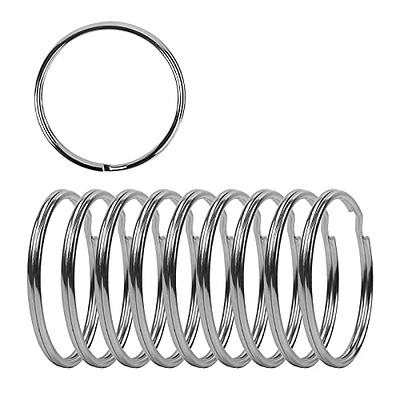 2 Inch Flat Key Rings - Large Split Key Rings - Silver Steel Round Edged  Circular Keychain Ring Clips - Sturdy Key Chain Ring Connector (Pack of 10)