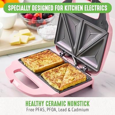 Mindore 3 in 1 Breakfast Station, Electric Retro Toaster Breakfast Machine  Sandwich Maker with Detachable Non-stick Coating Plate,Stockpot with Glass