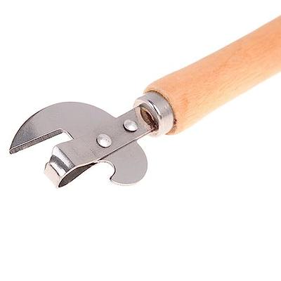 Wooden Handle Manual Handheld Can Opener, Heavy Duty Can Opener