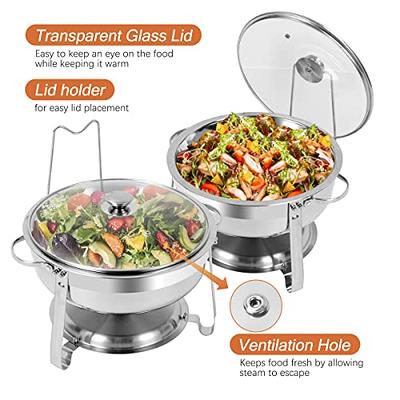 Valgus 8QT Stainless Steel Chafing Dish Buffet Chafer Set with Foldable  Frame Water Trays Food Pan Fuel Holder and Lid Food Warmers for Parties,  Banquet, Buffets, Wedding, Dining 2 Pack - Yahoo Shopping