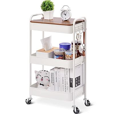 TOOLF 3-Tier Rolling Cart, Metal Utility Cart with Detachable Tray Top,  Storage Craft Art Cart Trolley Organizer Serving Cart Easy Assembly for  Office, Bathroom, Kitchen, Kids' Room, Classroom - Yahoo Shopping