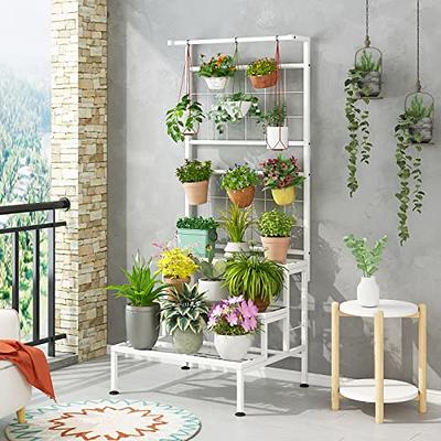 Outdoor Garden Flower Pot Holder Shelf - Heavy Duty Potted Flower