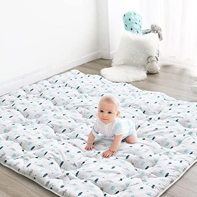 Muslin Baby Play Mat  Playpen Mat - Large Padded Tummy Time Activity