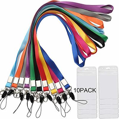 ID Badge Holder with Lanyard Strap for PU Leather ID Card Holders Orange Lanyards Straps for Keys Kid Women Men USB -2-Sided Vertical Badges Holders 1