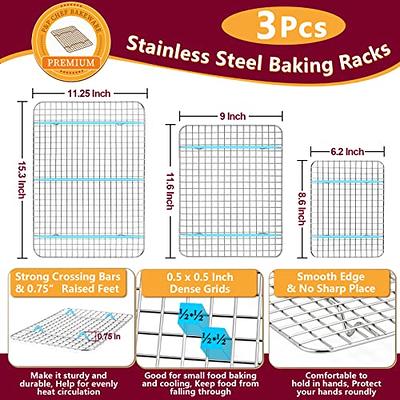 P&P Chef Extra Large Baking Sheet and Rack Set Stainless Steel Cookie Sheet Baking Pan with Cooling Rack Rectangle 196x135x12 Oven & Dishwashe