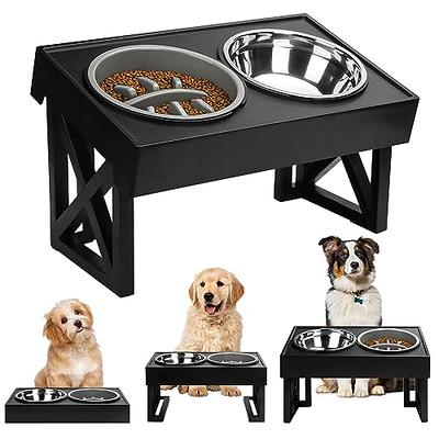 Elevated Dog Bowls Adjustable 3 Heights Raised Pet Feeder for Medium Large  Dogs