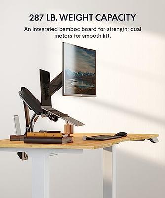 FLEXISPOT 48x24 Erogonomic Home Office Height Adjustable Standing Desk  Curved Bamboo Desktop Gray Frame 