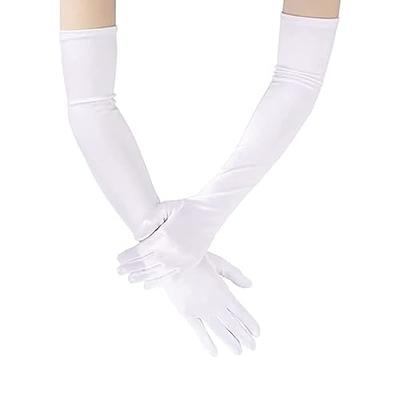 Luckyvestir Lace Gloves, Elegant Long White Black Tea Party Gloves