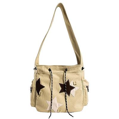 BXCNCKD Cute cartoon fish canvas messenger bag embroidered girl messenger  bag