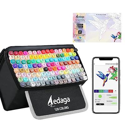 Vokiuler Alcohol Markers,168 Colors Art Markers with App for Coloring, Dual  Tip Markers for Kids Adult Painting Sketching Drawing with Travel Case