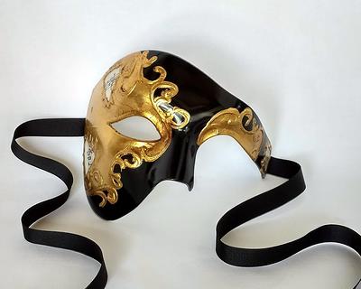 Phantom Of Opera Musical Masquerade Venetian Men Full Mask Black Red