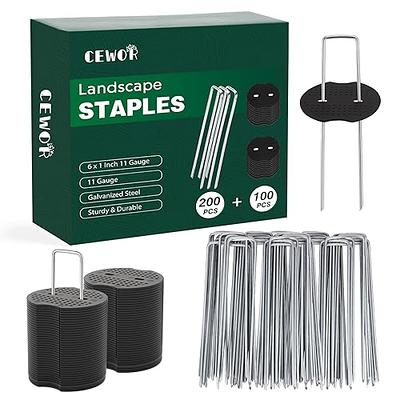 200 pcs 11 Gauge 6 GALVANIZED Landscape Staples ~ SOD Fabric Pins