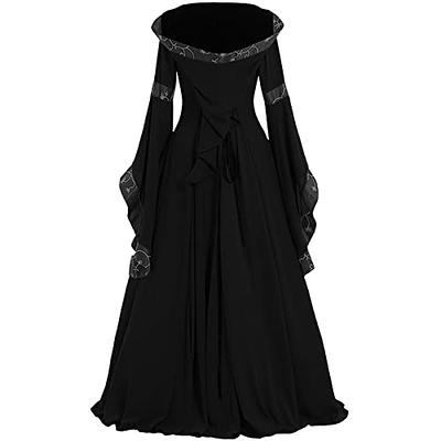 Medieval Renaissance Dress Women Halloween Cosplay Costumes Vintage Gothic  Gown Plus Size Victorian Cocktail Dress Black - Yahoo Shopping