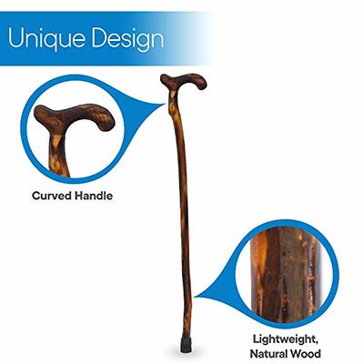 RMS Wood Cane - 36 Inches Natural Wood Walking Stick - Handcrafted Wooden  Offset Cane for Men or Women (Smooth Derby Handle) - Yahoo Shopping