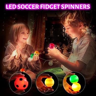  WELLVO Soccer Party Favors for Kids 4-8 8-12 24 Pack Light Up  Fidget Spinner Soccer Ball Toys Goodie Bag Stuffers Valentines for Kids  Classroom Carnival Prizes Return Gifts Valentines Party Favors 