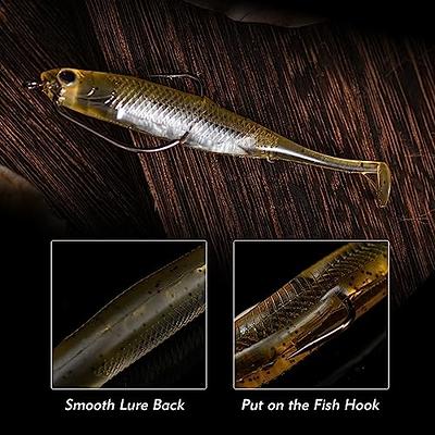 Goture Soft Plastic Baits with Worm Hooks Kit 11pcs, Paddle Tail Swimbaits, Fishing  Drop Shot Shad Lures, Soft Jerk Shad Baits Jerkbait Minnow Baits for Bass  Trout Gold 2.75in - Yahoo Shopping