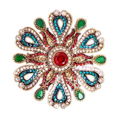 Fashionable Opal Stone Flower Brooch Pin Garment Accessories Birthday Gift  Brooches For Women Rhinestone Brooch Pin