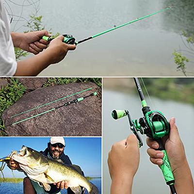  Fiberglass Fishing Pole - Strike Series Collapsible Rod And Spinning  Reel Combo Gear For Catching Walleye, Bass, Trout, And More By Wakeman