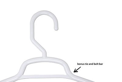 Mainstays Clothing Hangers, 18 Pack, White, Durable Plastic