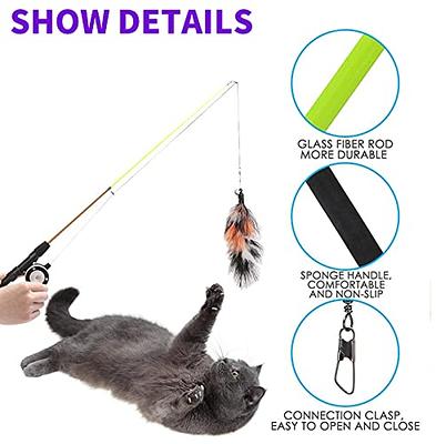 Fish Feather Cat Toy Catnip, Fishing Rod Stick Cat Toy