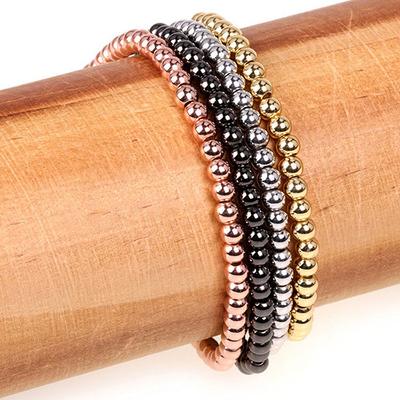 Mixed Gold Silver Beaded Stretch Bracelet Set – TheDove'sNest