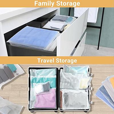 6 Pack Extra Large Storage Bags Strong Clear Resealable Zipper Food Travel  20x20 