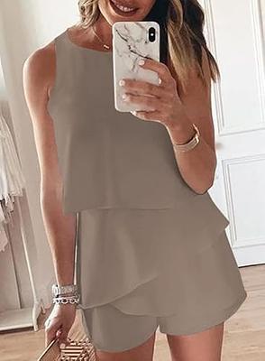 qolati Jumpsuit for Women Casual Loose Spaghetti Strap Long Pants Rompers  Sexy Ruffle Cold Shoulder Summer One-Piece Outfits 