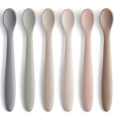 Simka Rose Silicone Baby Spoons Self Feeding 6 Months - First Stage Infant  Spoons for Babies & Toddlers- Baby Led Weaning Spoons Set of 6- Easy on