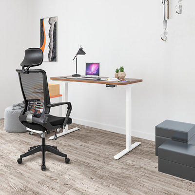 FlexiSpot E7 55 W Height Adjustable Standing Desk BambooBlack - Office Depot