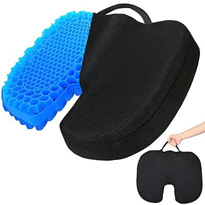 YOKYAK Gel Seat Cushion for Long Sitting, Extra Large Gel Cushion for  Wheelchair Reduce Sweat, Desk Chair Cushion, Seat Cushion for Back Pain Car  Office Chairs Kitchen Chairs Pressure Relief (U-Blue) 