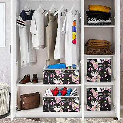 DIMJ Storage Bins with Lids, 3 Pcs Large Foldable Fabric Closet Organizer  Storage Bins with Handle, Cube Storage Basket Box for Shelf, Bedroom,  Office, Nursery, Toys, Clothes, Books, Light Gray 