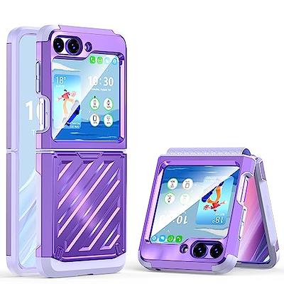 Designed for Galaxy Z Flip 5 Case with Hinge Protection,Samsung Flip 5 Full  Cover Shockproof Slim Phone Protection Case Clear for Z Flip 5 5G(2023)- Clear Purple - Yahoo Shopping