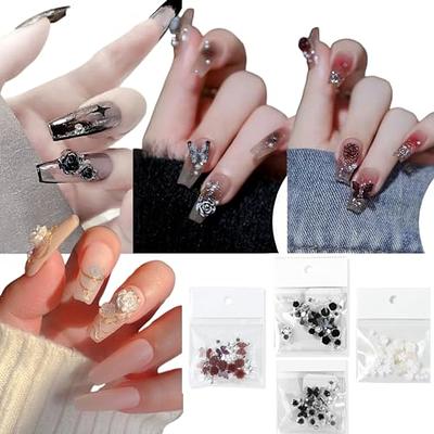 Makartt Christmas Decorations Gift Set Nails Charm Nail Rhinestone Glue Kit  15ml Gel Nail Glue with Christmas Rhinestone Gems 3D Nail Art Decor with