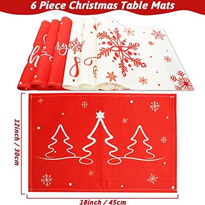 Dinner Cloth Napkins Set of 4 Washable Wrinkle-Free Cocktail Napkins Winter  Theme Christmas Holiday Cute Snowman in Snow Scene Decor Napkins for